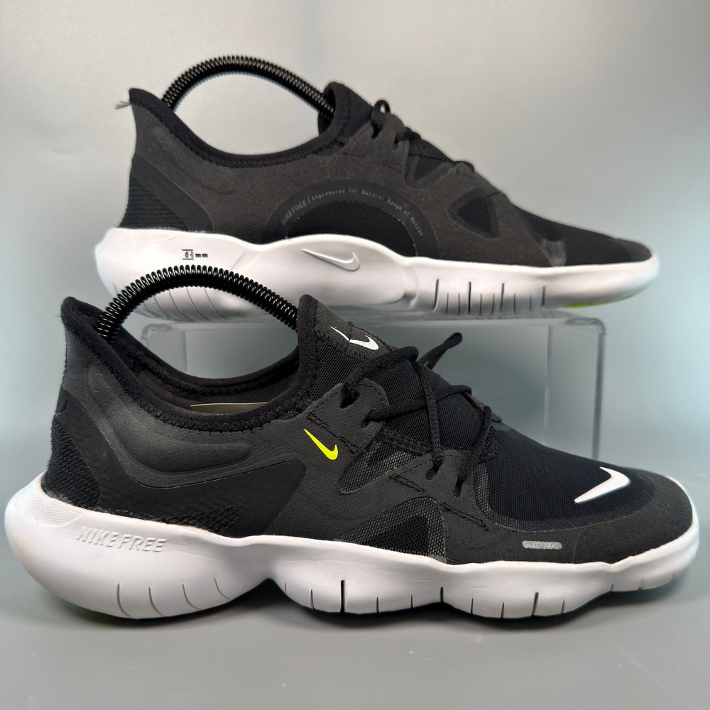 Nike Free RN 5.0 Womens Size 9 Running Shoes Volt Black White Lace Train Sneaker